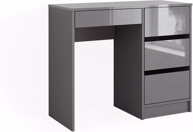 Tavolo da toeletta Vicco Sherry Grigio lucido con 4 cassetti L: 90 cm, P: 40 cm, H: 75 cm – 1