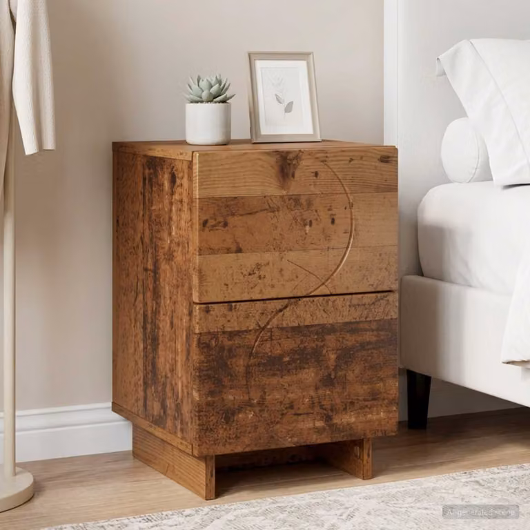 Armadio da notte vidaXL in legno color marrone antico L: 33,5 cm, P: 34,5 cm, H: 50 cm