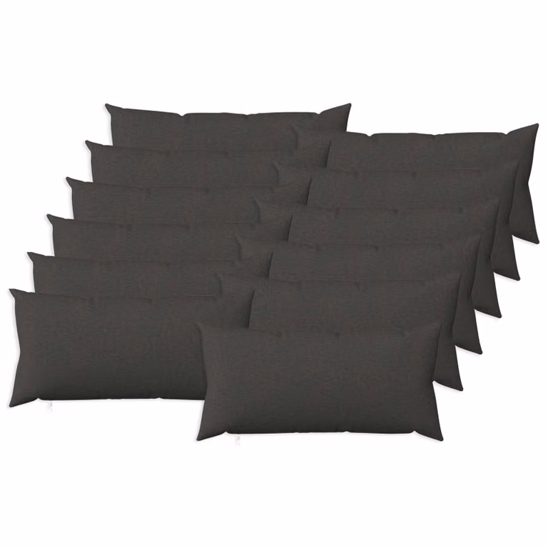 Set di 12 federe vidaXL HEERLEN grigio, L 80 cm x P 40 cm, in tessuto poliestere
