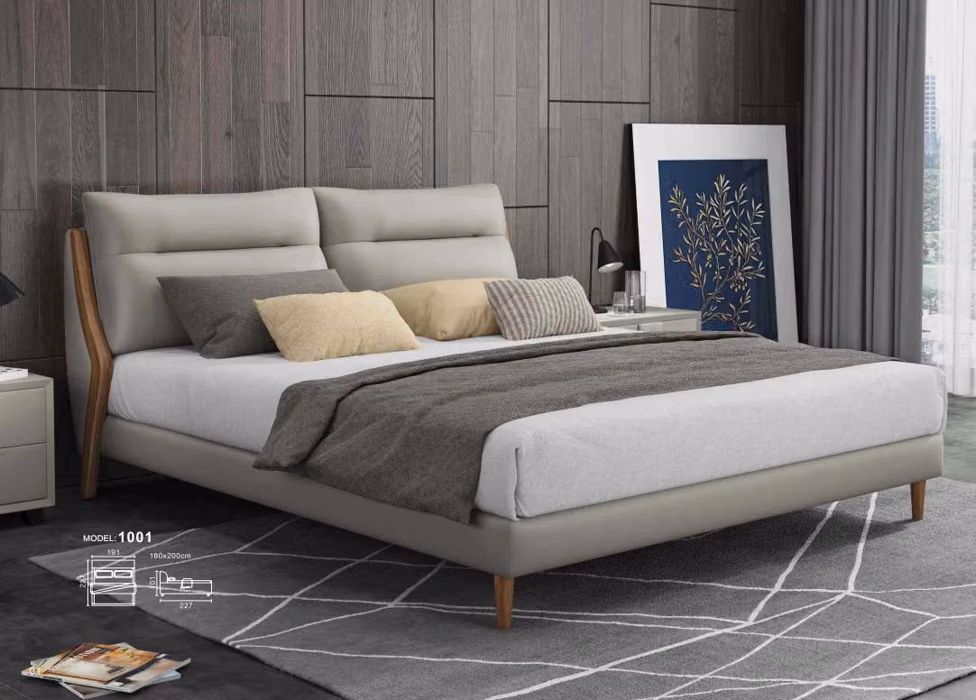 Klassische Luxus Betten Polster Leder Textil Hochwertiges Schlafzimmer Bett