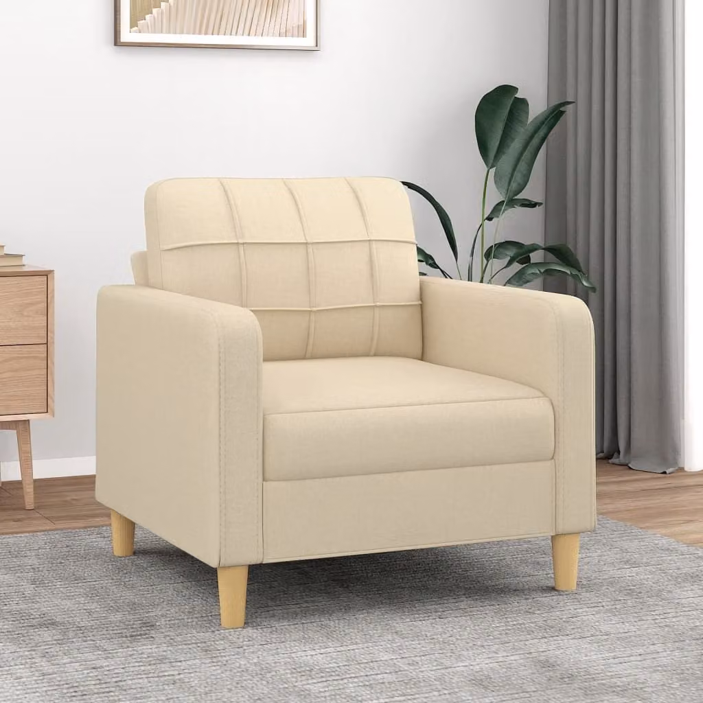 Maison Exclusive - Poltrona crema, 60 cm, rivestita in tessuto