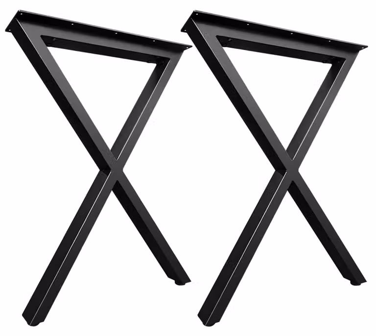 Piedini industriali - Neri, a forma di X, set di 2