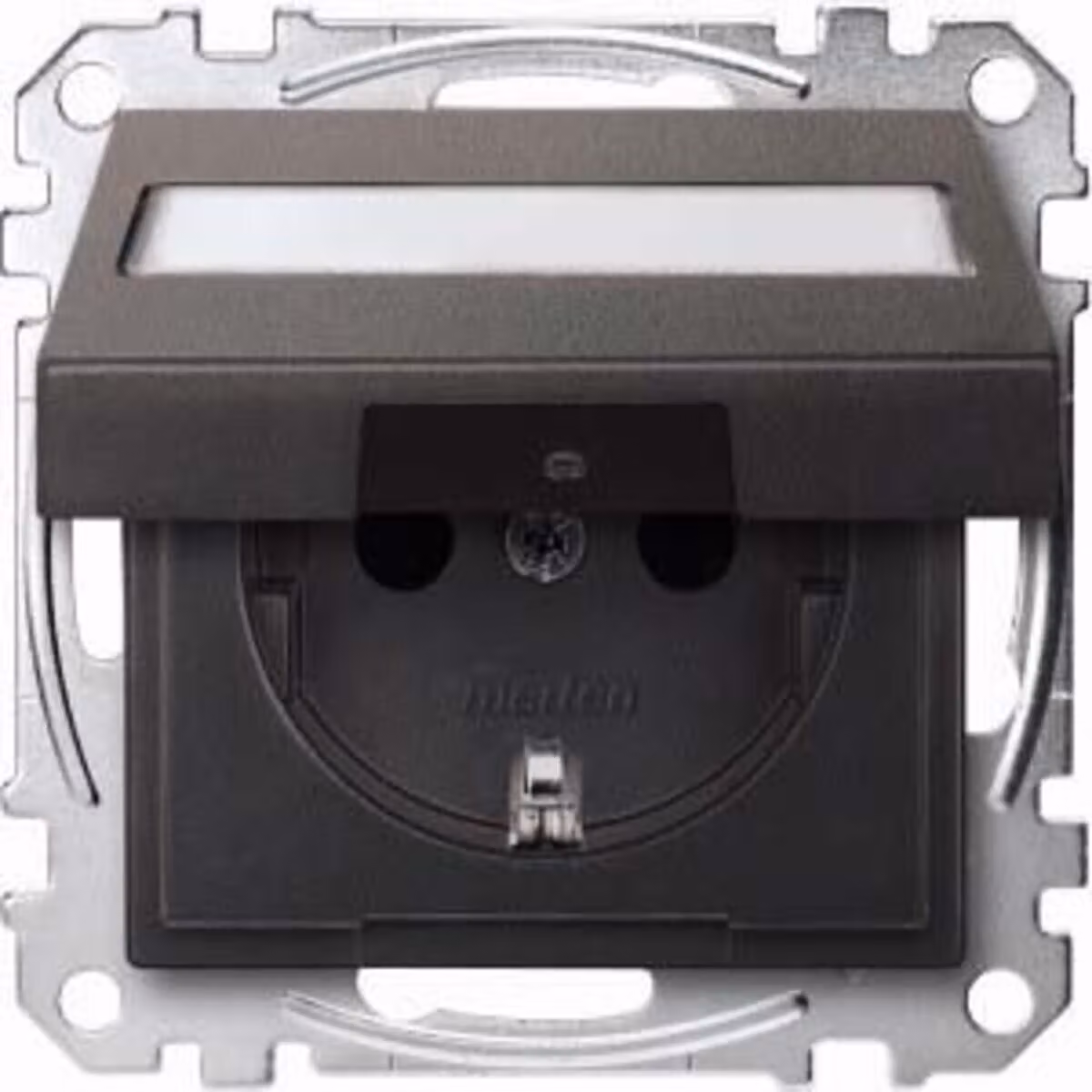 Presa SCHUKO con coperchio ribaltabile e scritta, BRS, a innesto, antracite, Sistema M