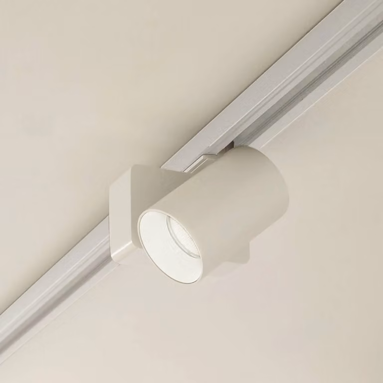 Lindby Faretto a binario LED Linaro/Brinja, bianco, monofase Linaro/Brinja, Bianco / Opale, Soggiorno / Sala da pranzo, Alluminio, Moderno, Lampada a binario