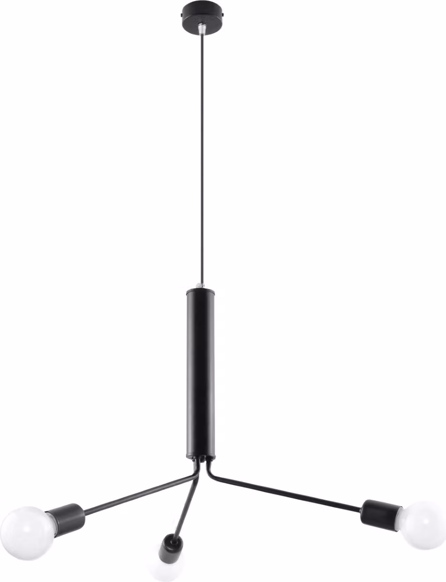 Lampada a sospensione ORALIA a 3 luci nera LUMILO