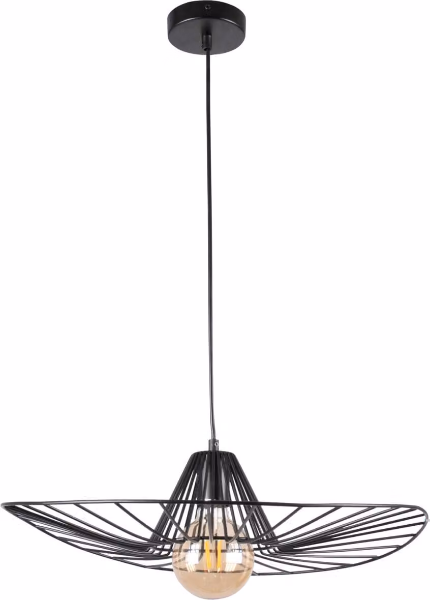 Lampada a sospensione ABANO nera 1xE27x20W in metallo, dimensioni: 120x50x50 cm, IP20, Polux