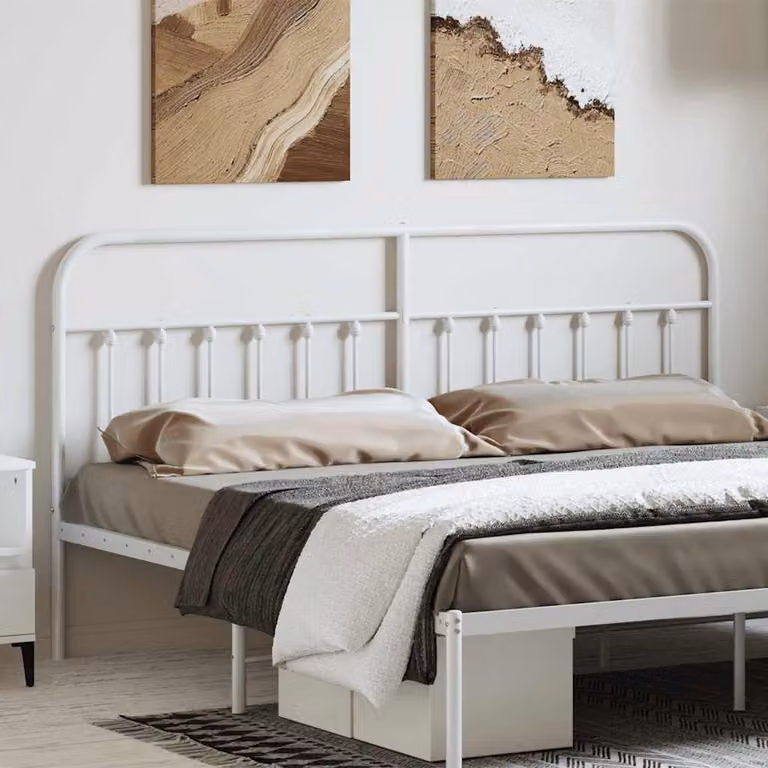 Testiera di ricambio in metallo bianco lacca vidaXL per letto 180x200 cm
