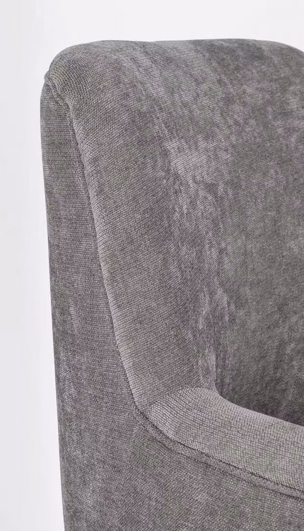 Poltrona con Braccioli in Tessuto Mid-Century con Struttura Mista e Seduta a Tubo in Colori Bianco e Grigio – 3