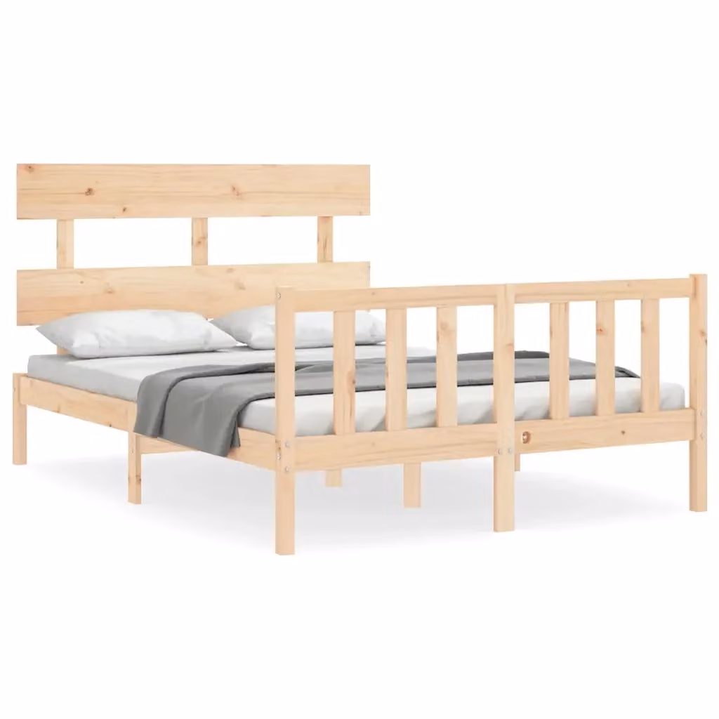 Struttura Letto Design Mania in Legno Massello di Pino Grezzo con Doghe Fisse L/P/H: 200 x 140 x 25 cm – 2