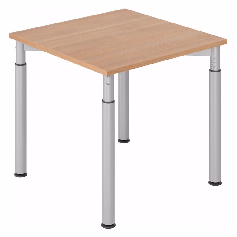 HAMMERBACHER YS08 höhenverstellbarer Schreibtisch nussbaum quadratisch