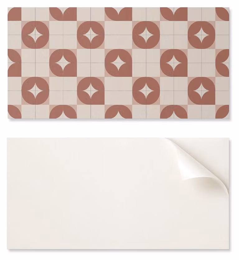 Pannello in vinile autoadesivo con stampa, dimensioni 120x60 cm, motivo geometrico con cerchi