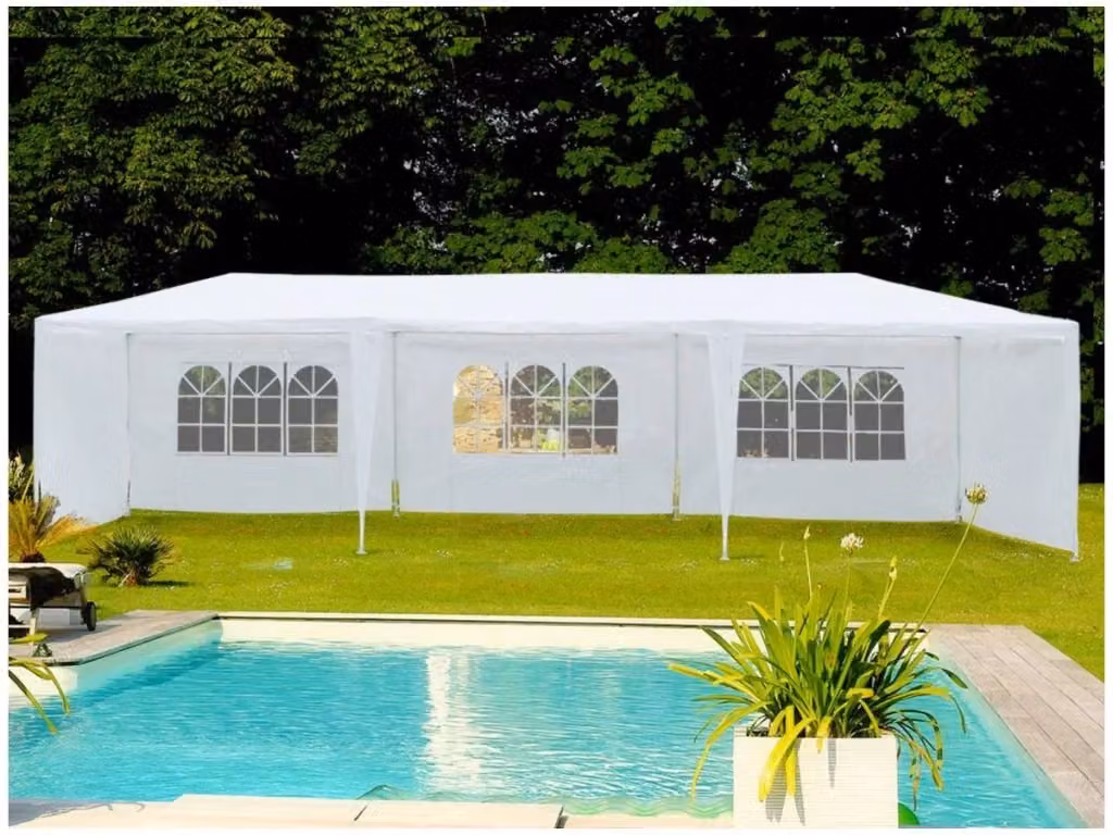 Gazebo CAROLINA HABITAT ET JARDIN in polietilene bianco L: 9 m, P: 3 m – 2