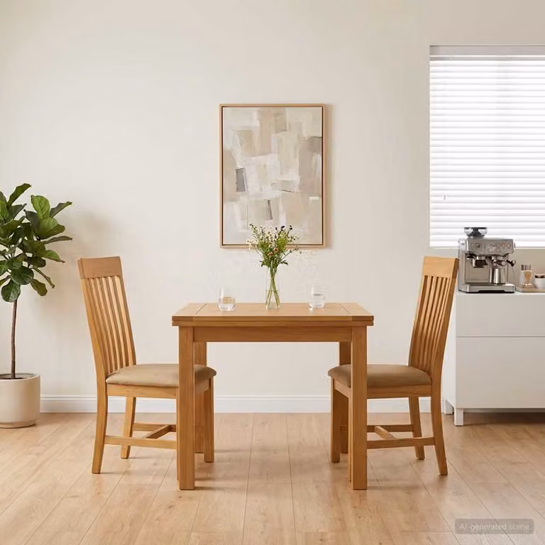Set di 2 sedie da pranzo moderne vidaXL in legno di quercia massello beige