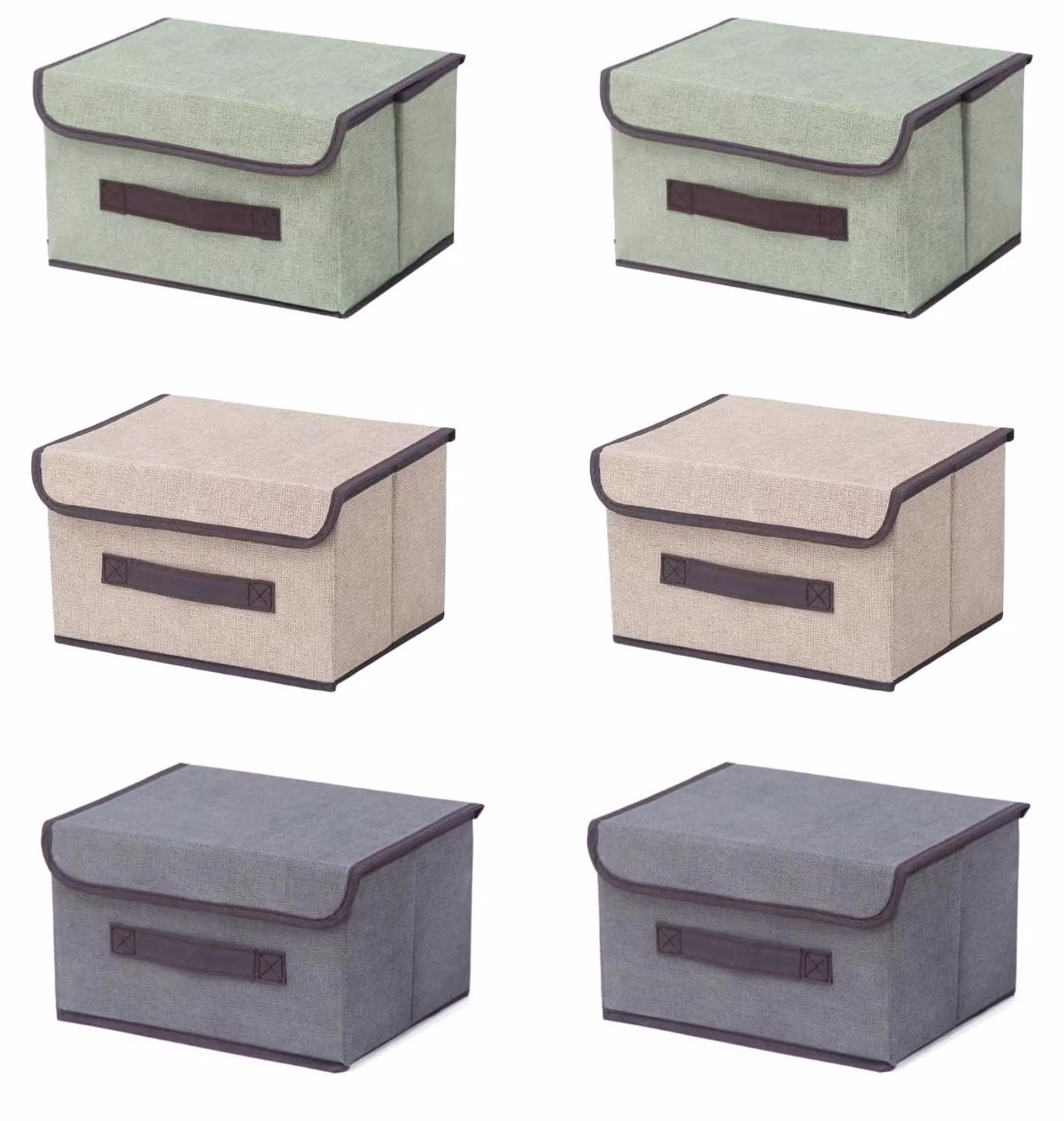 Solidchoice - Scatole pieghevoli in tessuto con coperchio