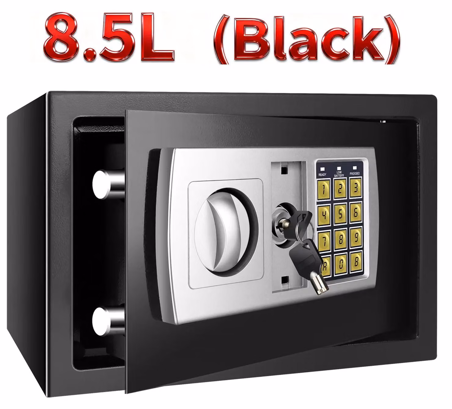 Cassaforte digitale - Cassaforte elettronica - 8,5 litri - Acciaio robusto - Per uso domestico e d'ufficio - Colore nero