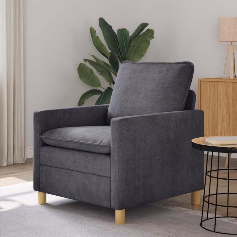 Divano vidaXL Grigio Scuro in Poliestere L: 76 cm, P: 81 cm, H: 87,5 cm
