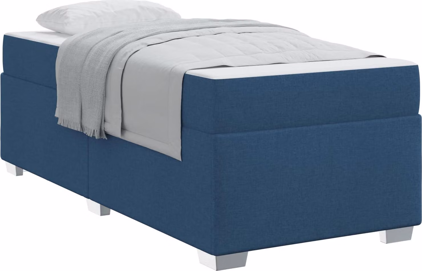 Struttura del letto con materasso Blu 100 x 200 cm Tessuto