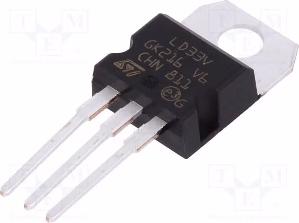 3x IC: Stabilizzatore di tensione 3,3V, lineare, non regolato, 0,95A, modello LD1117V33, non regolato