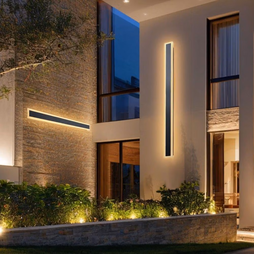Lampada da parete esterna, 120 cm, luce calda, 12W, striscia LED, alluminio inossidabile