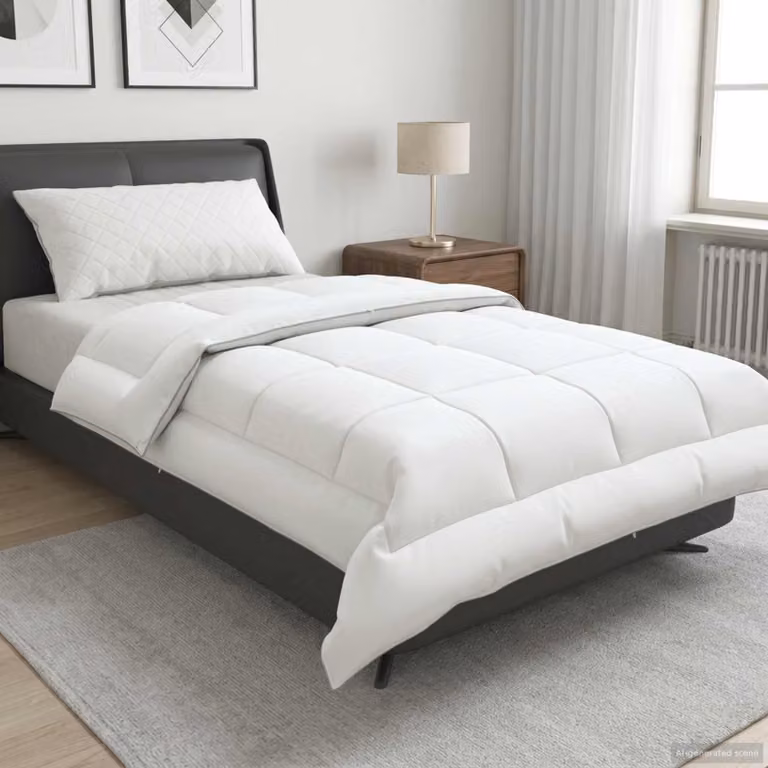 Copertura per letto 135x220 cm, collezione estiva, 200 GSM, lana australiana, colore bianco