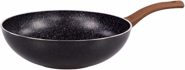 Set di 6 Wok Casa Collection con rivestimento in ceramica antiaderente, colore nero, Diametro: 28 cm