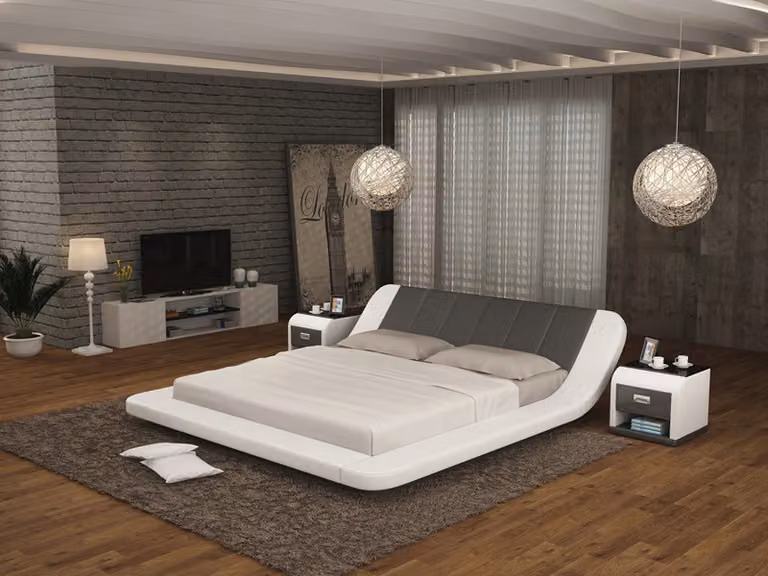 Leder Bett mit USB,Polster Betten Luxus Doppel Modernes Ehe 140/160/180 LB8826