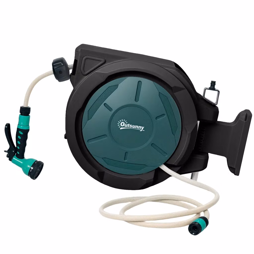 Avvolgitubo da parete automatico Zephmum verde con tubo da 30 m e diametro 15 mm – 2