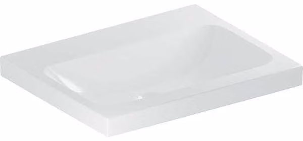 Geberit iCon Light lavabo, 60 cm x 48 cm, sans trou pour robinetterie, sans trop-plein,501834, 501.834.00.7, 501.834.00.7