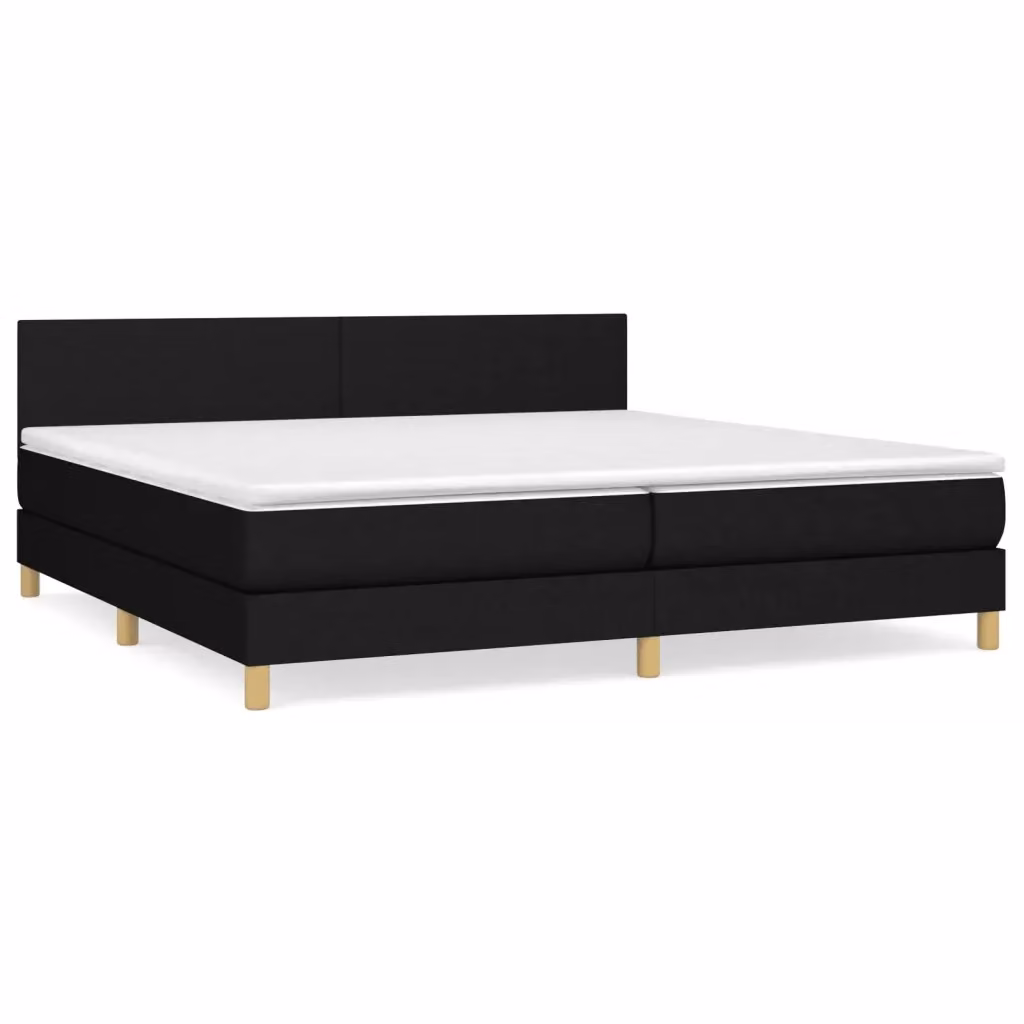Letto Ibrido con Giroletto a Molle e Materasso vidaXL, Colore Nero e Bianco, L/P: 200 x 200 cm – 2