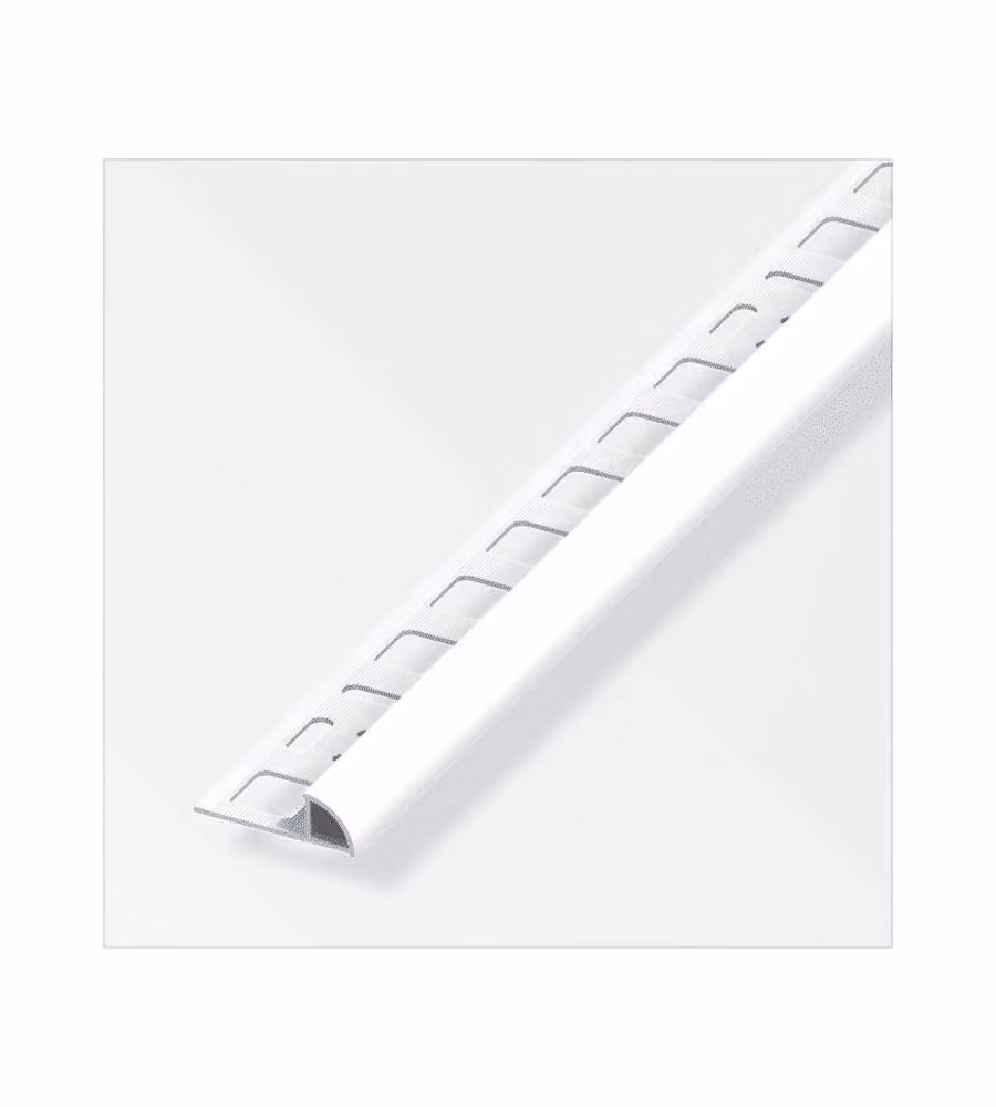 Alfer Profilo a Quadrante Bianco Brillante PVC Rigido 2,50 m 8 mm