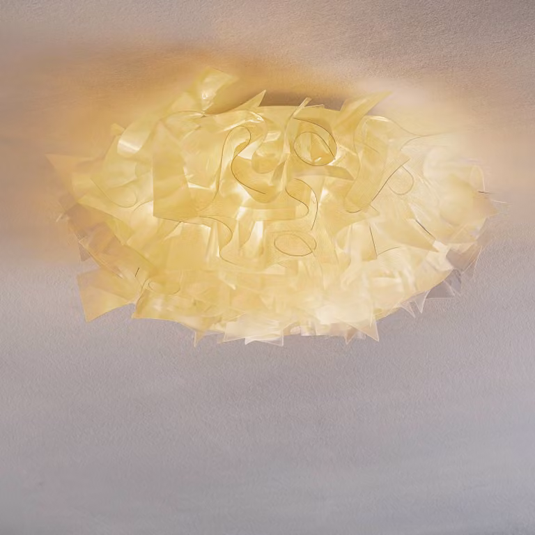Slamp Plafoniera di design VELI, dimmerabile, Chiaro / Trasparente, Soggiorno / Sala da pranzo, Plastica, Design, Plafoniera