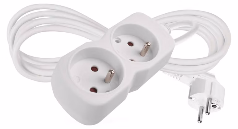 EMOS Cavo di prolunga 2 m / 2 prese / bianco / PVC / 1 mm2, P0212