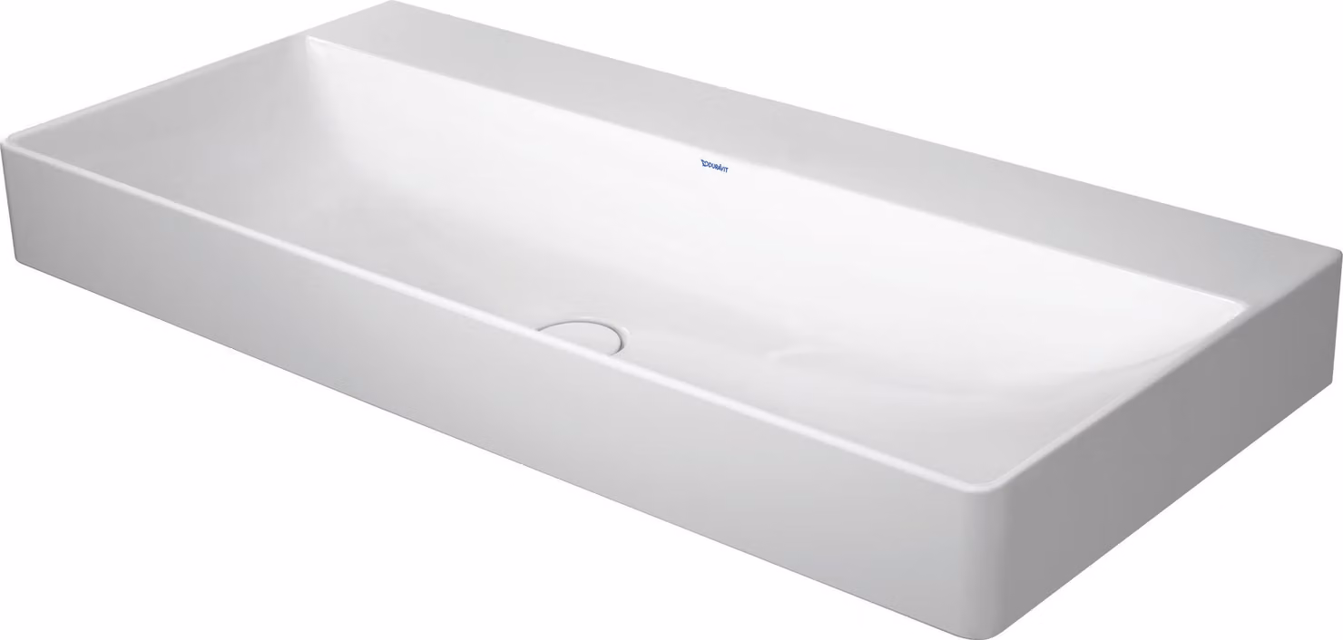 Lavabo Duravit DuraSquare, lavabo meuble 100x 47cm, sans trou pour robinet, sans trop-plein, avec banc à trou pour robinet,, 2353100070, 2353100070