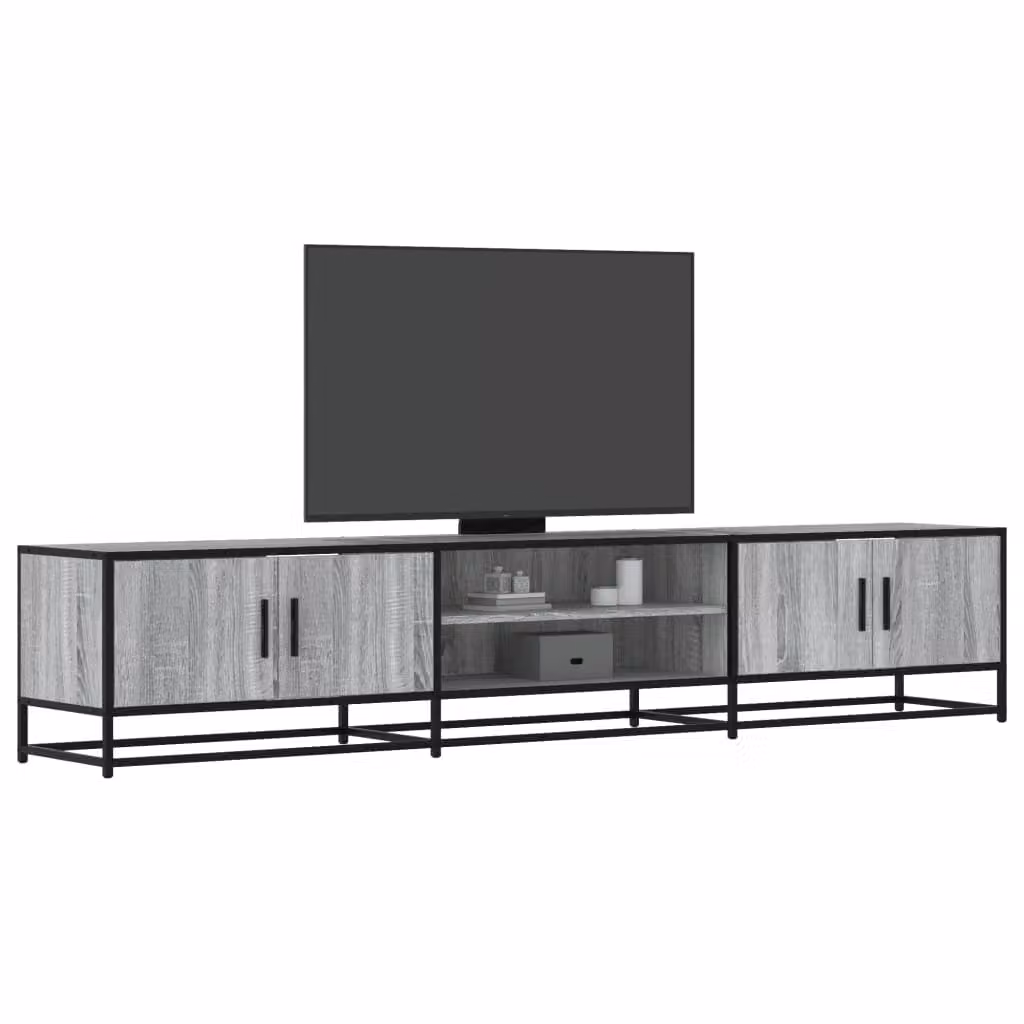 vidaXL Mobile Porta TV in Stile Industrial Grigio con Legno e Metallo L: 210 cm, P: 35 cm, H: 41 cm – 1
