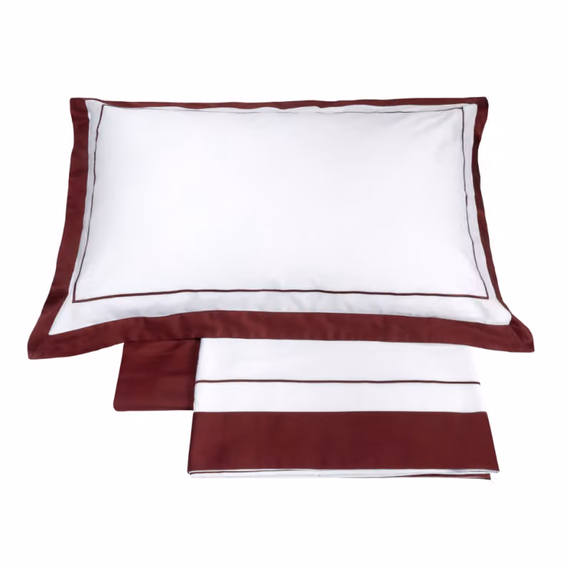 DARSENA Completo lenzuola - Taglia: 2 piazze,Colore: DARSENA - BIANCO + BURGUNDY