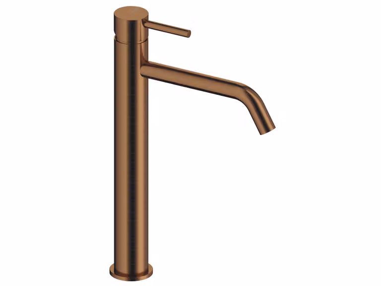 SANYCCES LOOP ColdOpen Miscelatore monocomando per lavabo 36,3 cm, oro rosa spazzolato