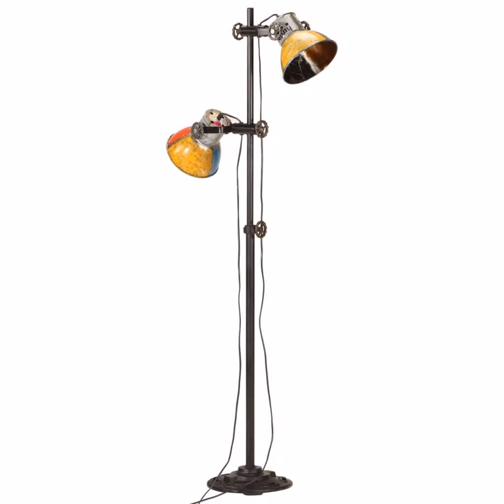 Lampada da terra con 2 paralumi Multicolore E27