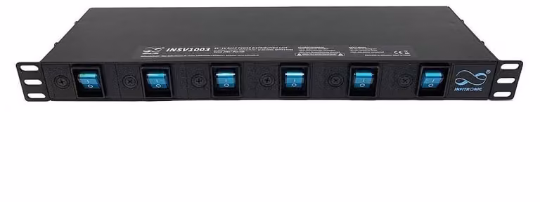Infitronic INSV1003A, barra di alimentazione da 19 pollici, 1U, 6 prese, rack-PDU, colore nero – 6 prese