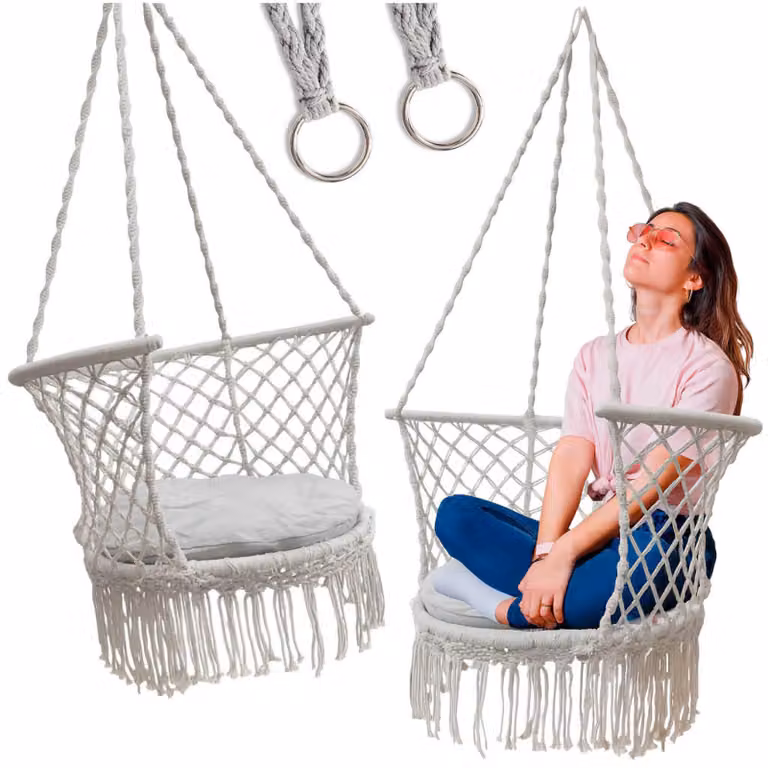 Altalena da giardino a nido di cicogna con schienale, grigia, 80 cm, 150 kg