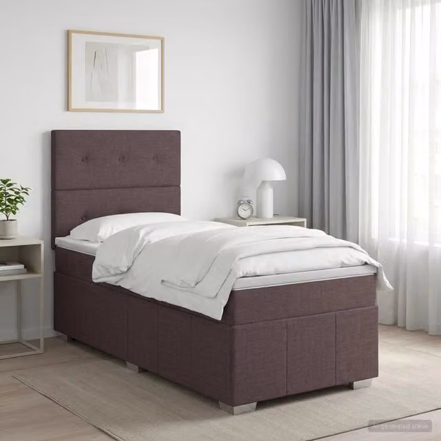 Letto box spring con materasso Marrone Scuro 100 x 200 cm 3454074