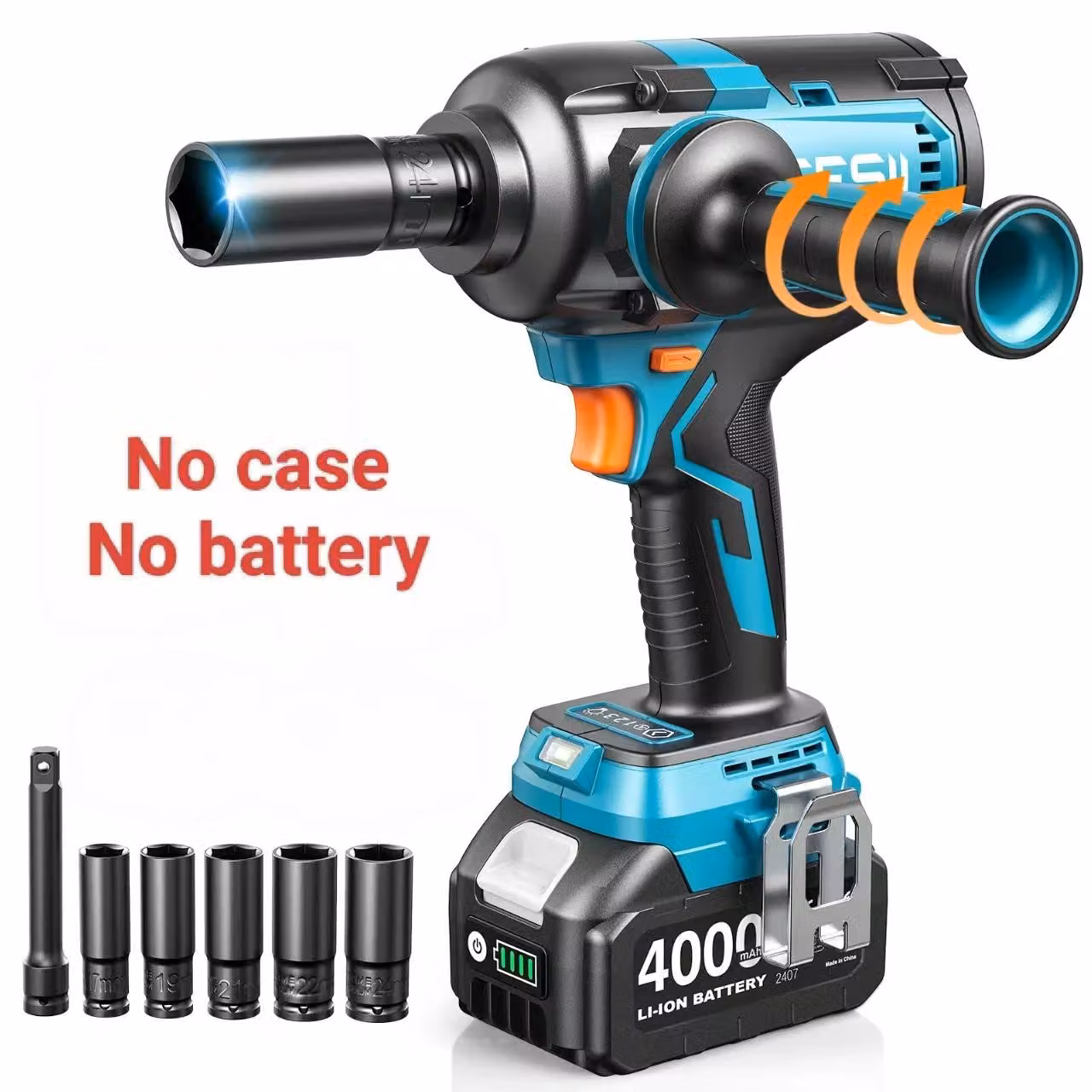 Avvitatore a percussione a batteria - WH1-12 Ultra Pro - 1200 Nm - 21 V - Attacco da 1,27 cm - Impugnatura laterale removibile - Senza batteria e custodia