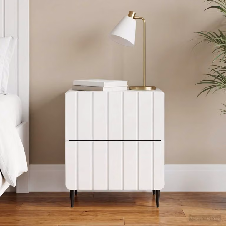 vidaXL Armadio da Notte Moderno Bianco Lucido L 43 cm, P 34,5 cm, H 49,5 cm