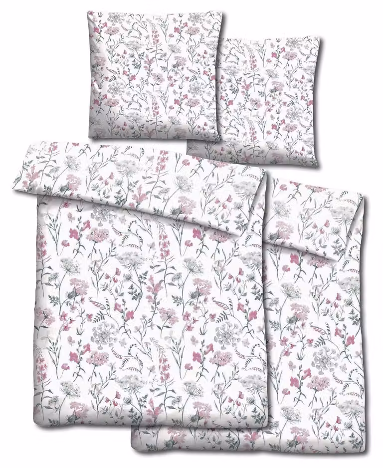 Set da letto in microfibra CloudComfort Basic con motivo floreale estivo, 135 x 200 + 80 x 80 cm