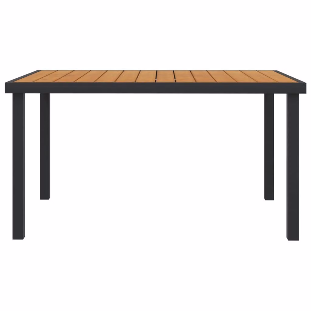 Tavolo da Giardino Marrone 140x90x74 cm in Alluminio e WPC