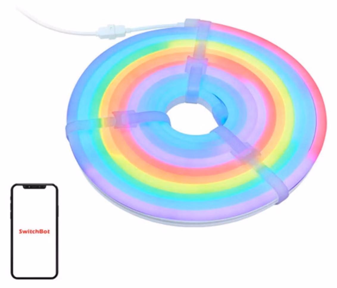 SwitchBot, corda luminosa al neon RGBIC, illuminazione al neon RGB intelligente, compatibile con Matter, 5 metri