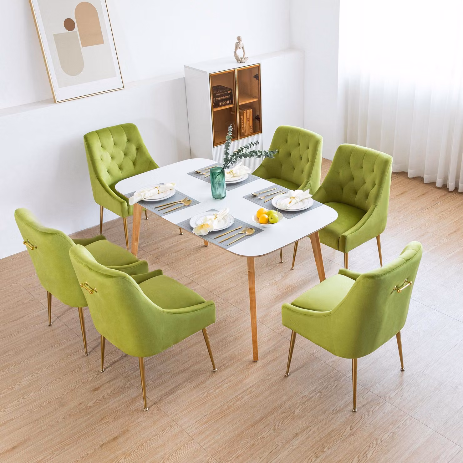 Set di 4 sedie da pranzo - Sedie moderne - Sedie di design - Sedie in velluto - Sedie grigie