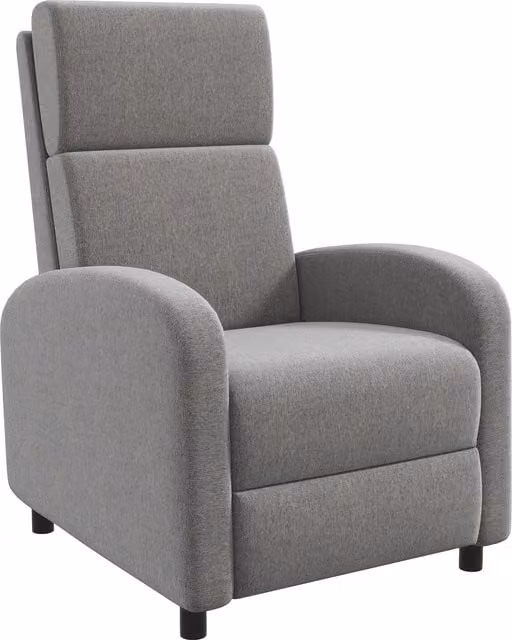 Poltrona Relax Reclinabile HOMCOM in Tessuto Lino con Braccioli e Poggiapiedi, Grigio, L: 64 cm, P: 86 cm, H: 102 cm