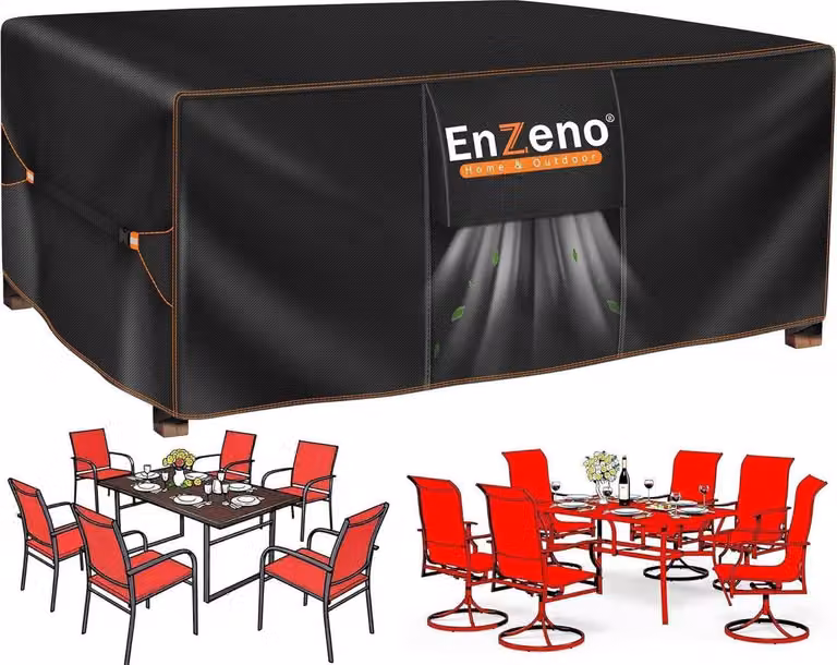 Enzeno Copertura per mobili da giardino impermeabile invernale 420D Oxford 220x120x74cm