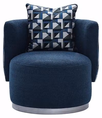Relaxsessel Sessel Moderne Blau Polster Stoff Sitzer Design Modern