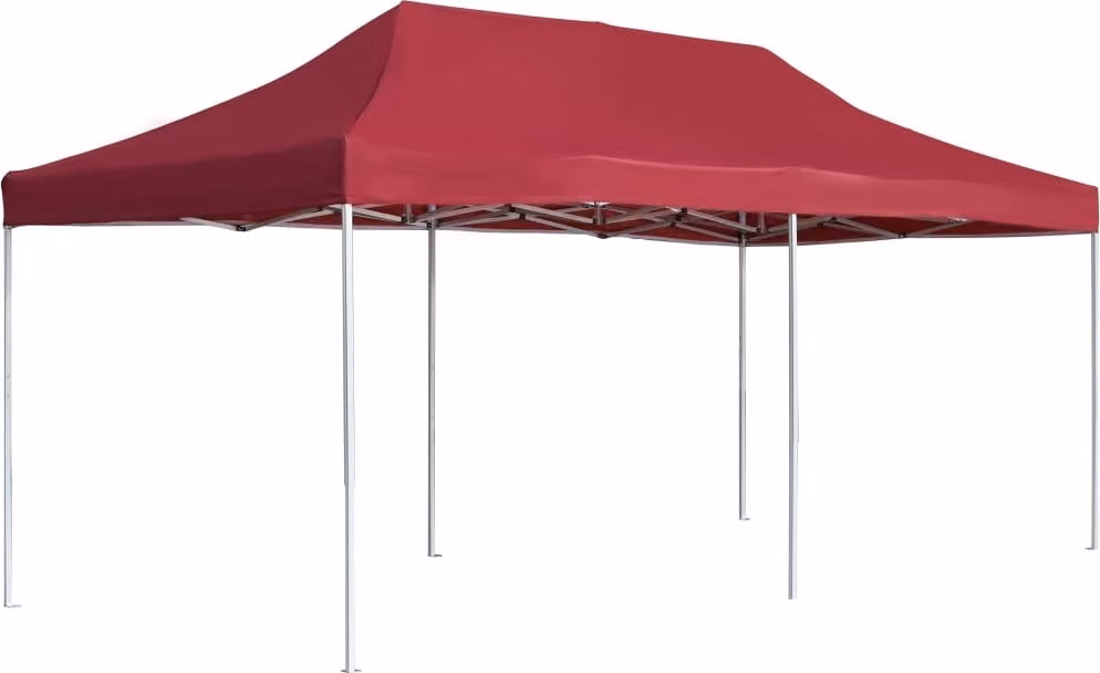 Maison Exclusive - Tenda da festa professionale, pieghevole, in alluminio, 6x3 metri, color bordeaux